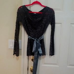 Victoria's Secret Grey Lace Blouse